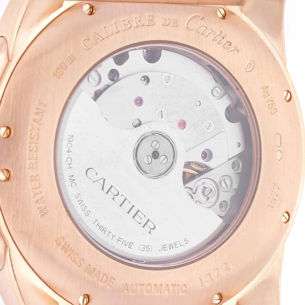 Cartier Calibre Silver Dial Rose Gold Chronograph Mens Watch W7100047 Cartier Calibre Silver Dial Rose Gold Chronograph Mens Watch W7100047