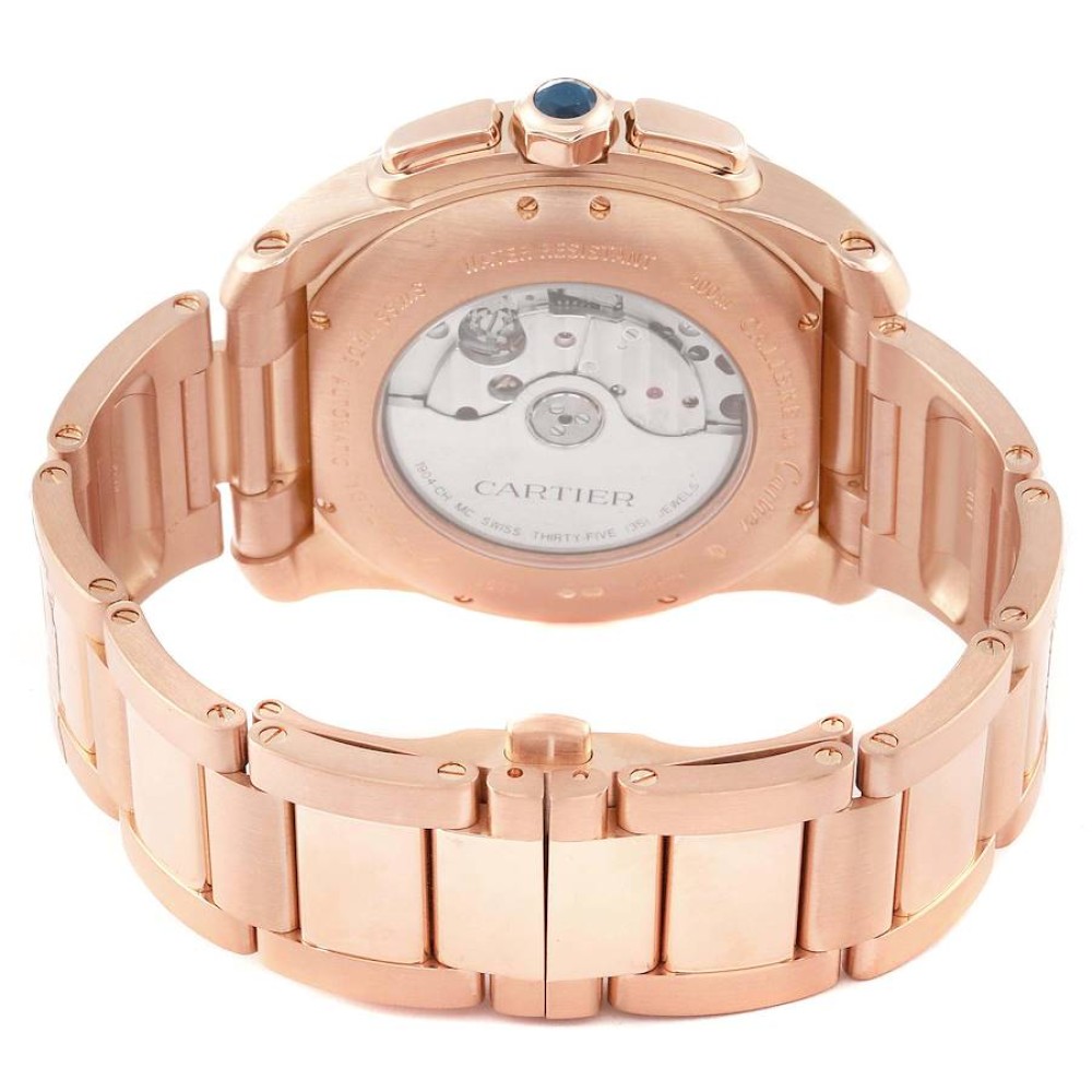 Cartier Calibre Silver Dial Rose Gold Chronograph Mens Watch W7100047 Cartier Calibre Silver Dial Rose Gold Chronograph Mens Watch W7100047