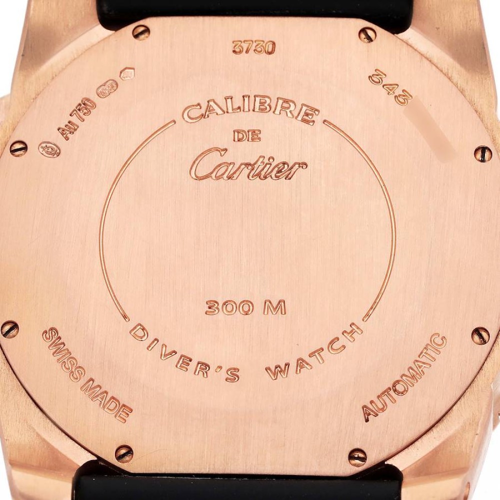 Cartier Calibre Rose Gold Black Dial Automatic Mens Watch W7100052 Cartier Calibre Rose Gold Black Dial Automatic Mens Watch W7100052
