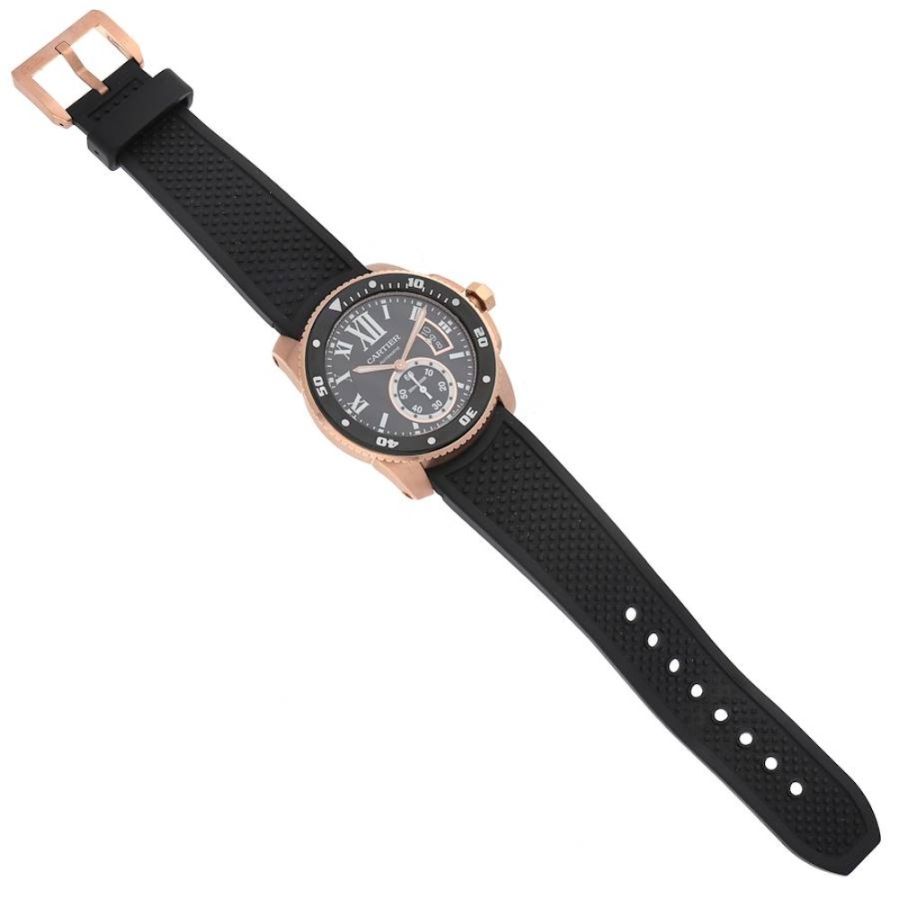 Cartier Calibre Rose Gold Black Dial Automatic Mens Watch W7100052 Cartier Calibre Rose Gold Black Dial Automatic Mens Watch W7100052