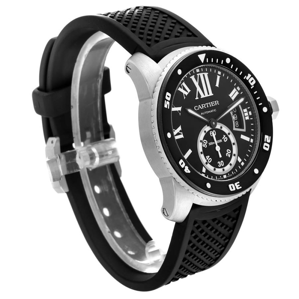 Cartier Calibre Diver Black Dial Steel Mens Watch W7100056 Cartier Calibre Diver Black Dial Steel Mens Watch W7100056