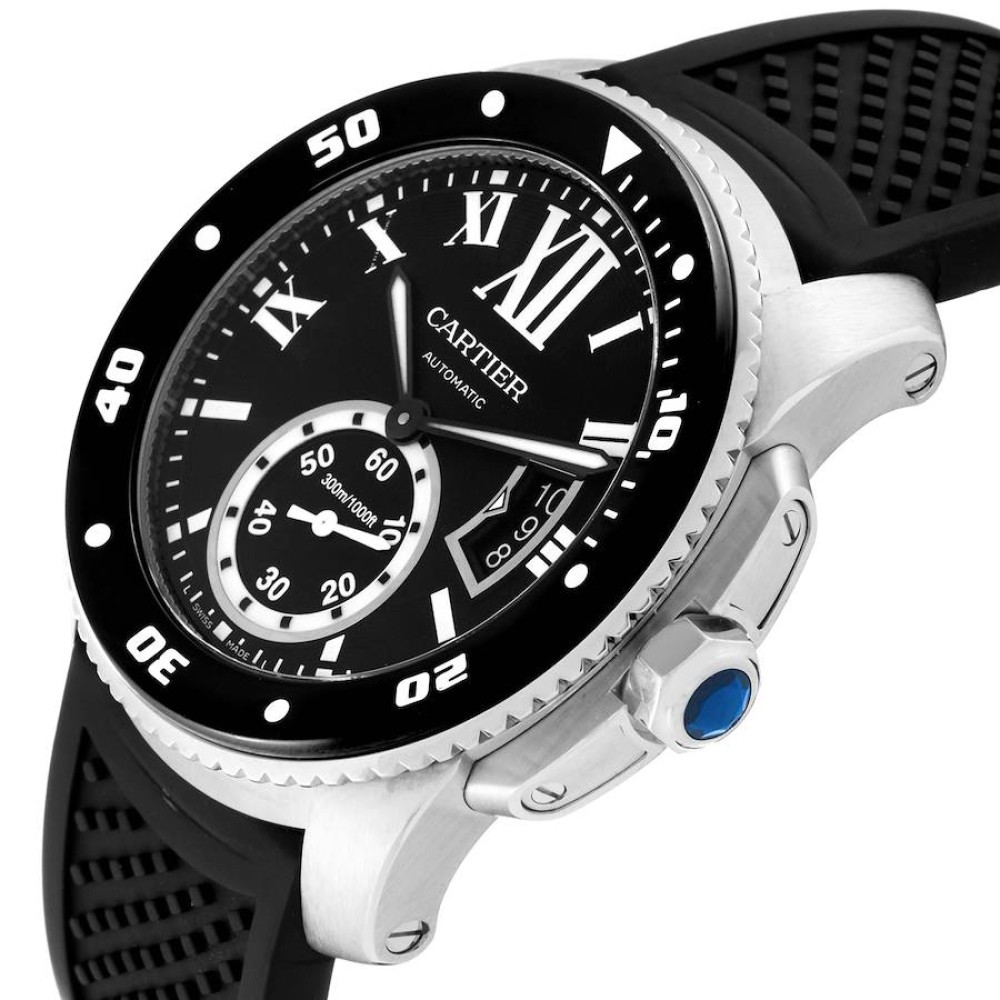 Cartier Calibre Diver Black Dial Steel Mens Watch W7100056 Cartier Calibre Diver Black Dial Steel Mens Watch W7100056