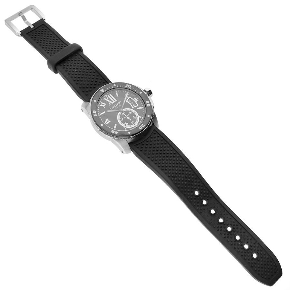 Cartier Calibre Diver Black Dial Steel Mens Watch W7100056 Cartier Calibre Diver Black Dial Steel Mens Watch W7100056