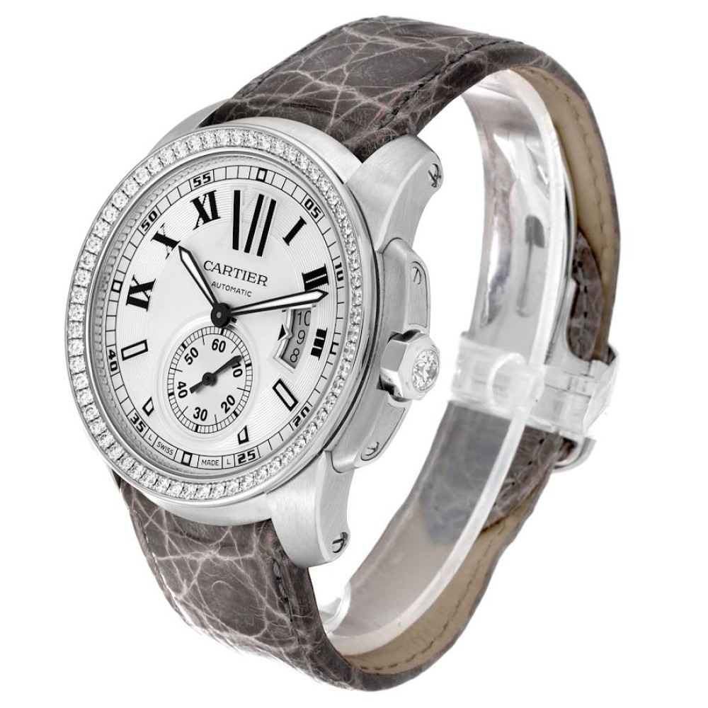 Cartier Calibre Silver Dial White Gold Diamond Mens Watch WF100003 Cartier Calibre Silver Dial White Gold Diamond Mens Watch WF100003