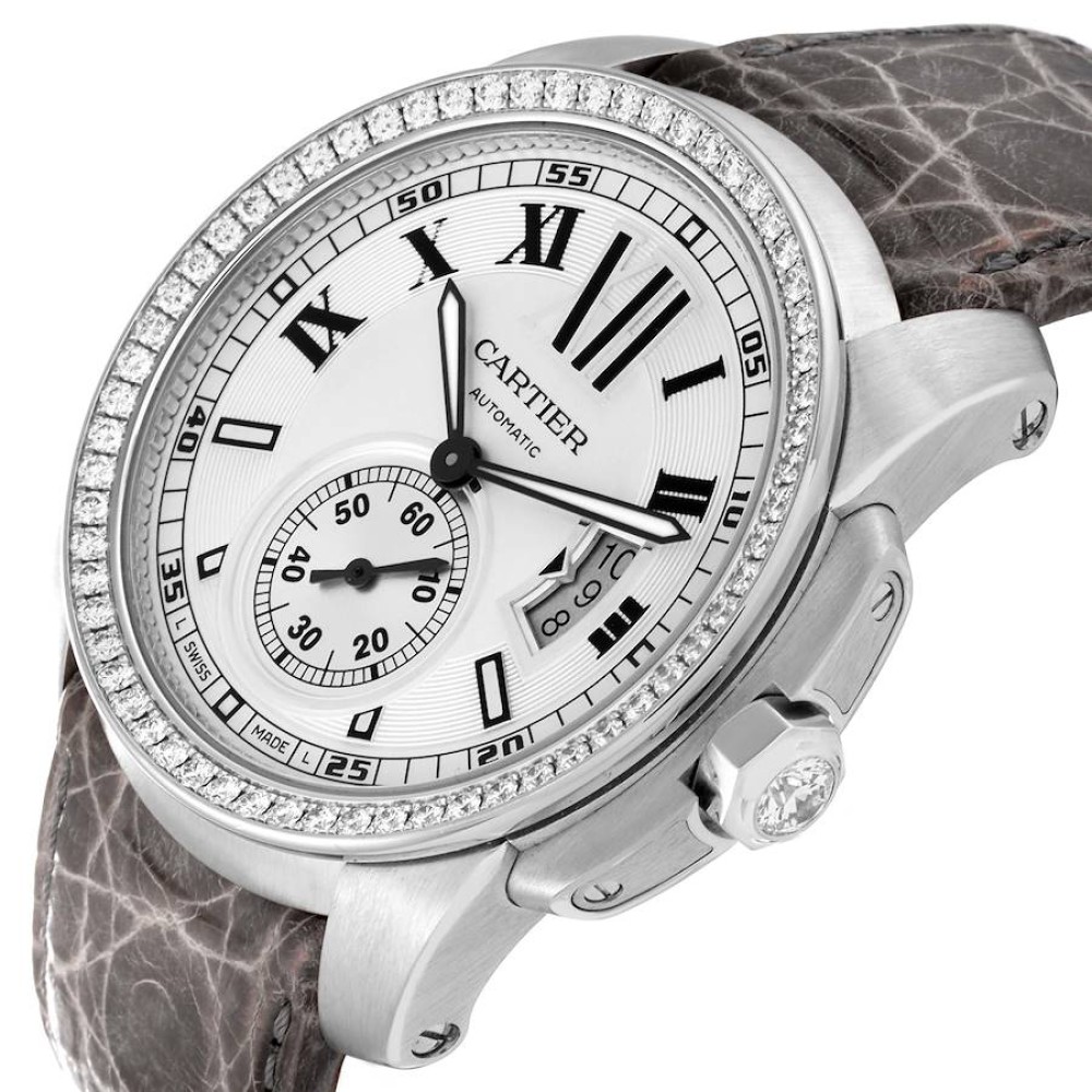 Cartier Calibre Silver Dial White Gold Diamond Mens Watch WF100003 Cartier Calibre Silver Dial White Gold Diamond Mens Watch WF100003