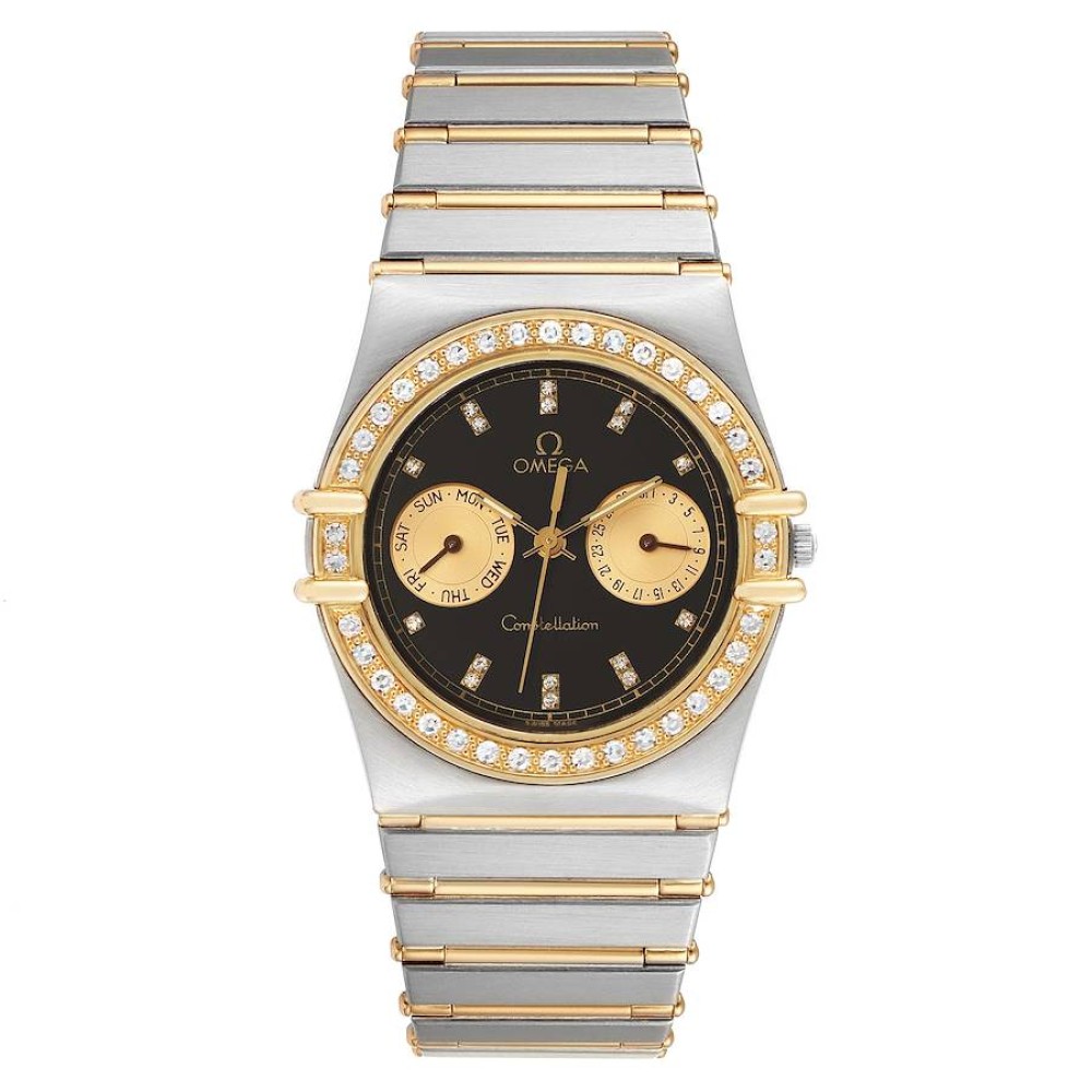 Omega Constellation Day Date Steel Yellow Gold Diamond Mens Watch Omega Constellation Day Date Steel Yellow Gold Diamond Mens Watch