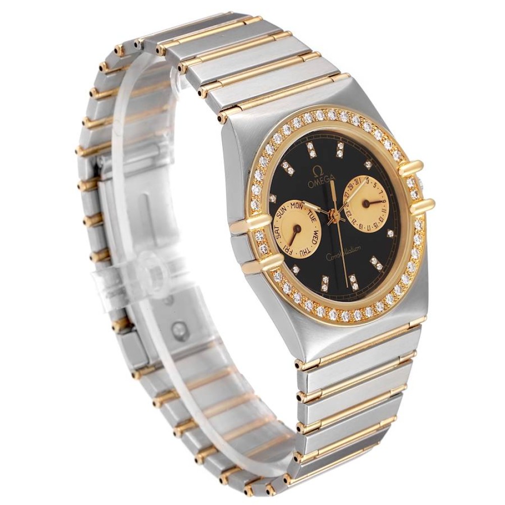 Omega Constellation Day Date Steel Yellow Gold Diamond Mens Watch Omega Constellation Day Date Steel Yellow Gold Diamond Mens Watch