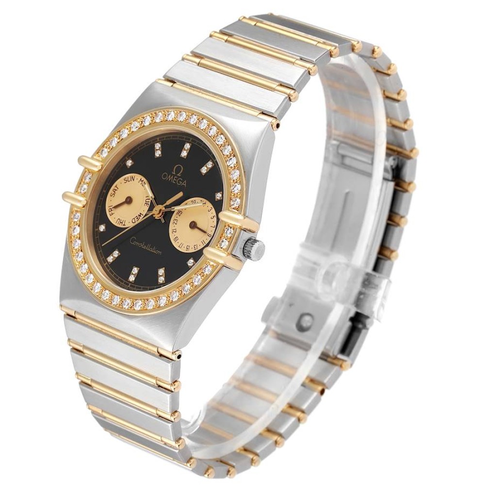 Omega Constellation Day Date Steel Yellow Gold Diamond Mens Watch Omega Constellation Day Date Steel Yellow Gold Diamond Mens Watch