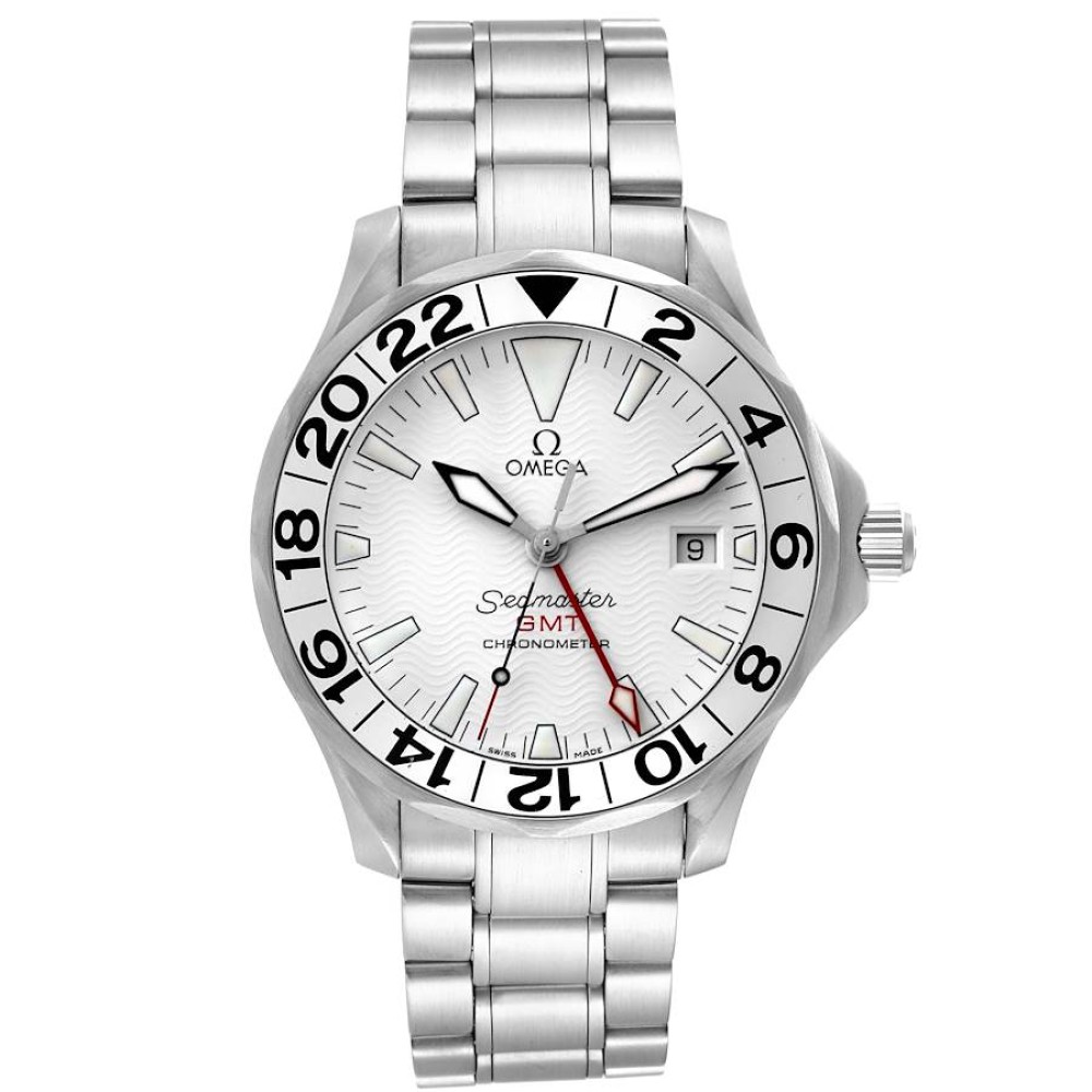 Omega Seamaster Diver 300M GMT Great White Dial Mens Watch 2538.20.00 Omega Seamaster Diver 300M GMT Great White Dial Mens Watch 2538.20.00