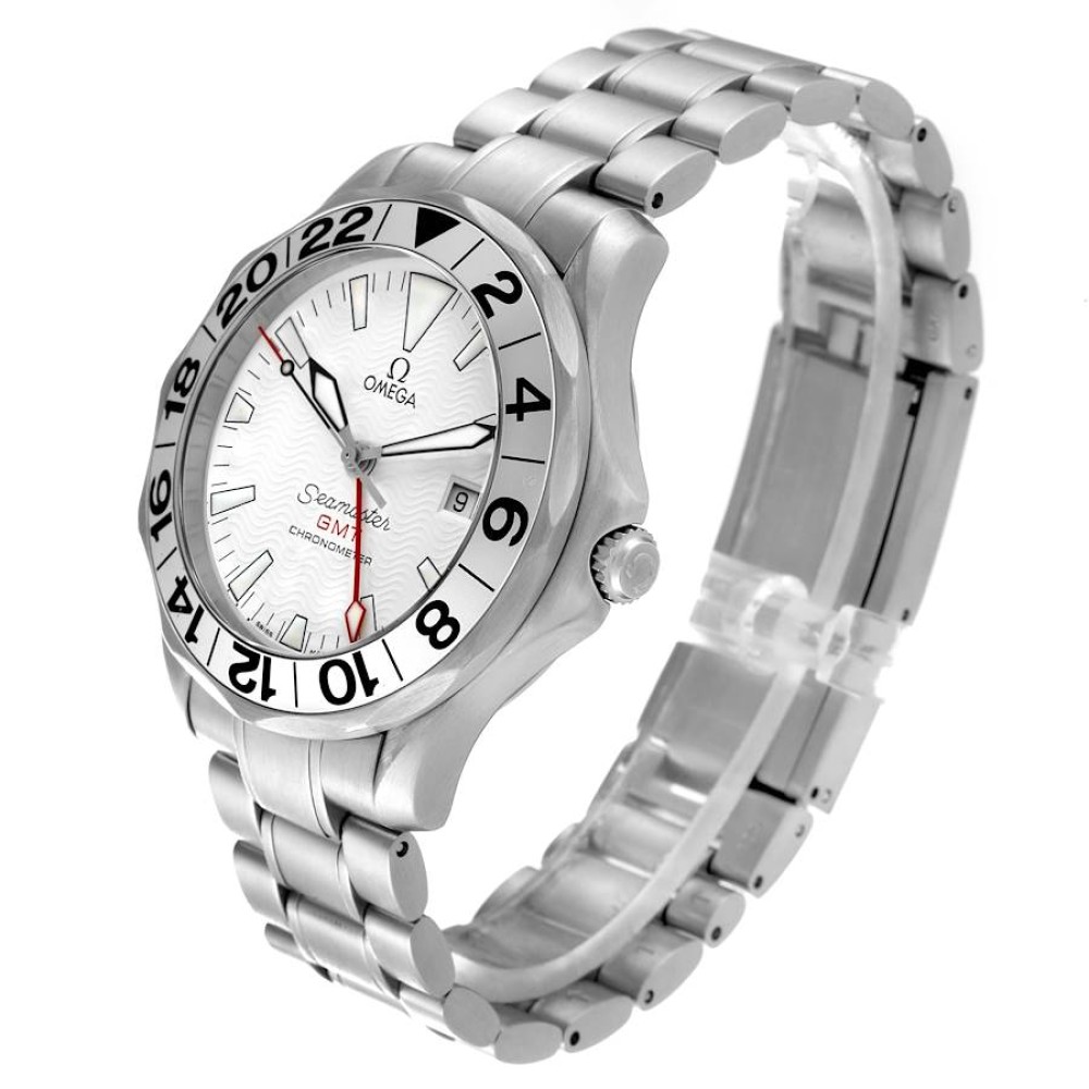 Omega Seamaster Diver 300M GMT Great White Dial Mens Watch 2538.20.00 Omega Seamaster Diver 300M GMT Great White Dial Mens Watch 2538.20.00