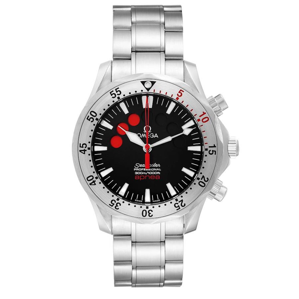 Omega Seamaster Apnea Jacques Mayol Black Dial Steel Mens Watch 2595.50.00 Omega Seamaster Apnea Jacques Mayol Black Dial Steel Mens Watch 2595.50.00