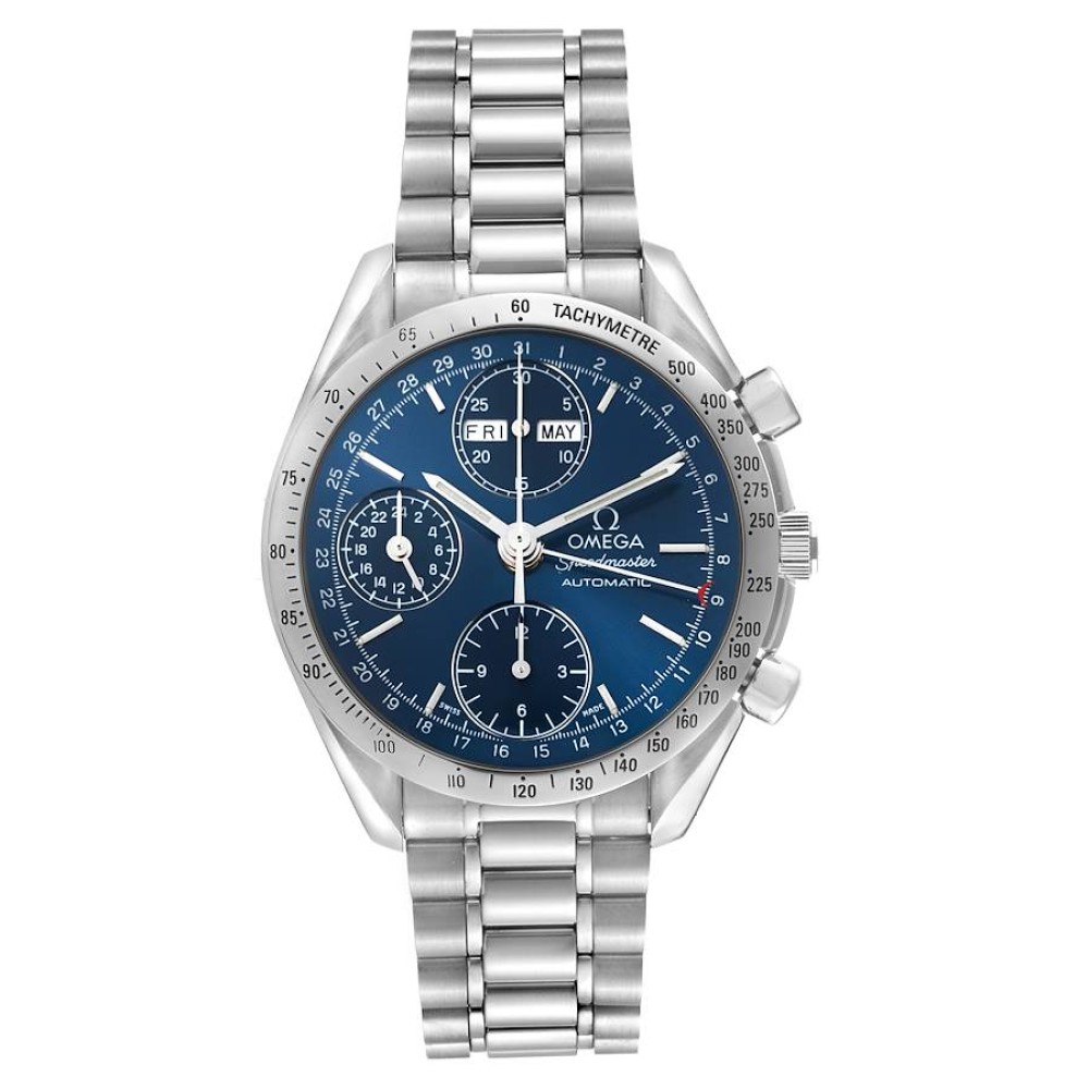 Omega Speedmaster Day Date 39 Blue Dial Steel Vintage Mens Watch 3523.80.00 Omega Speedmaster Day Date 39 Blue Dial Steel Vintage Mens Watch 3523.80.00