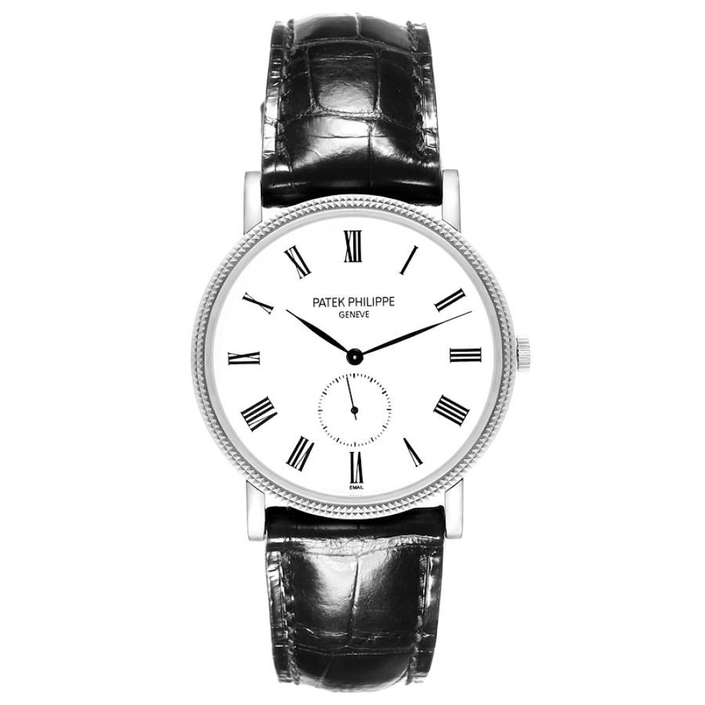 Patek Philippe Calatrava White Gold White Roman Dial Mens Watch 5116 Patek Philippe Calatrava White Gold White Roman Dial Mens Watch 5116