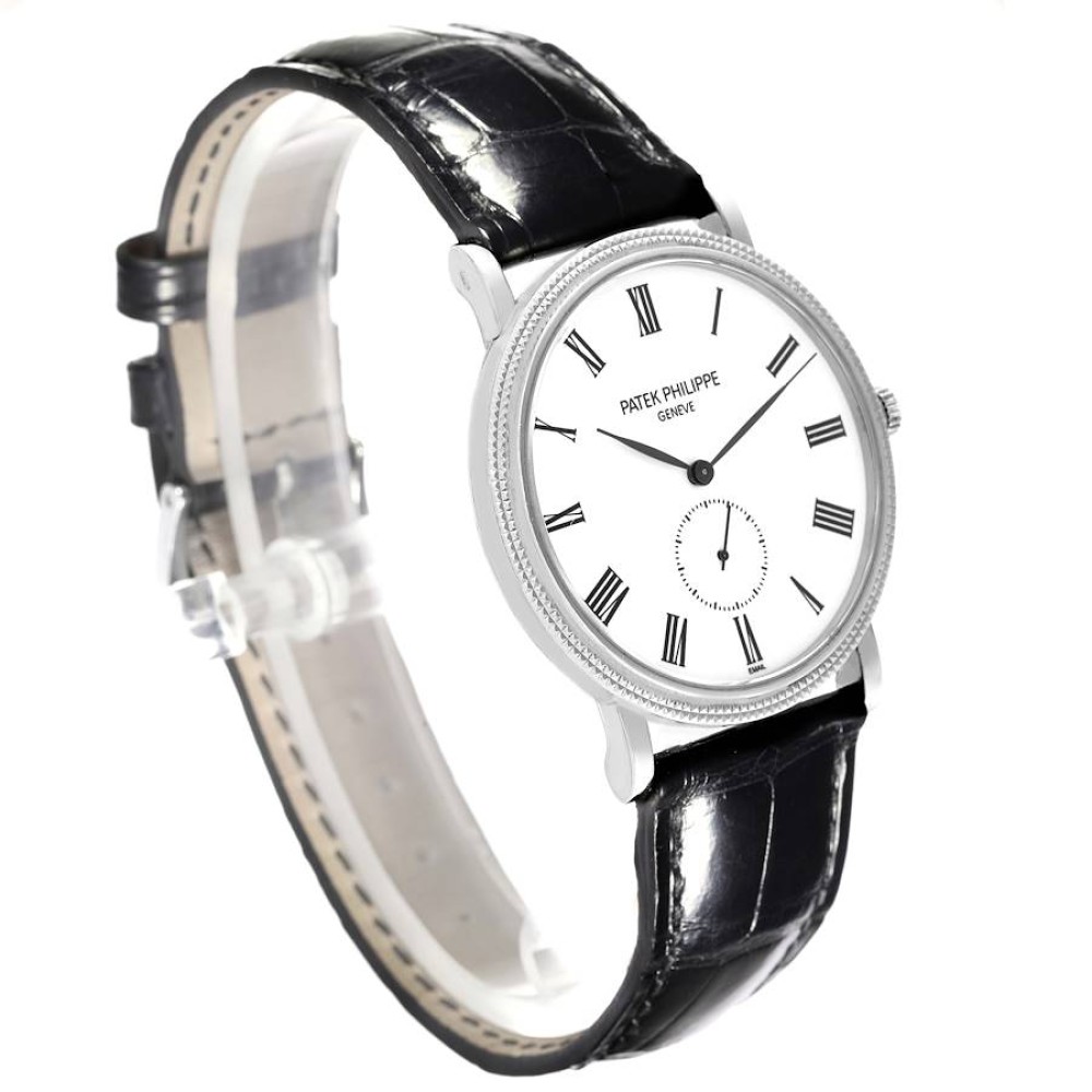 Patek Philippe Calatrava White Gold White Roman Dial Mens Watch 5116 Patek Philippe Calatrava White Gold White Roman Dial Mens Watch 5116