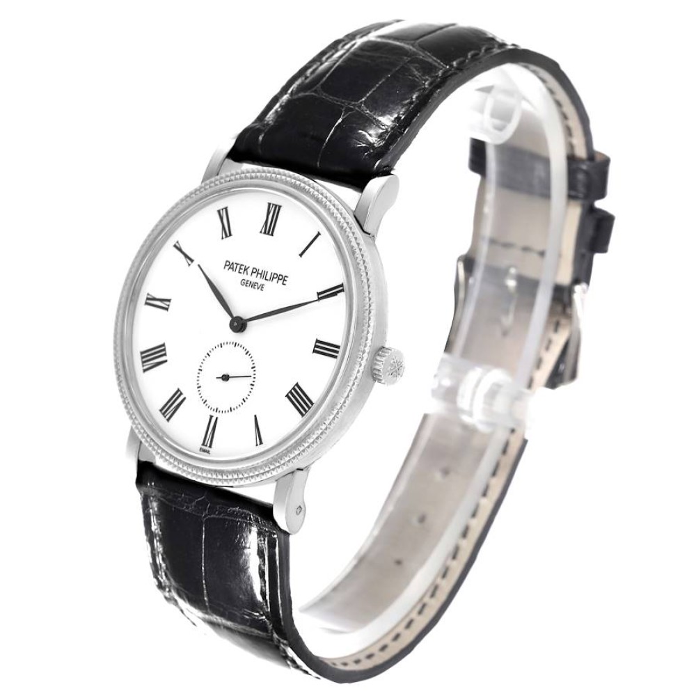 Patek Philippe Calatrava White Gold White Roman Dial Mens Watch 5116 Patek Philippe Calatrava White Gold White Roman Dial Mens Watch 5116