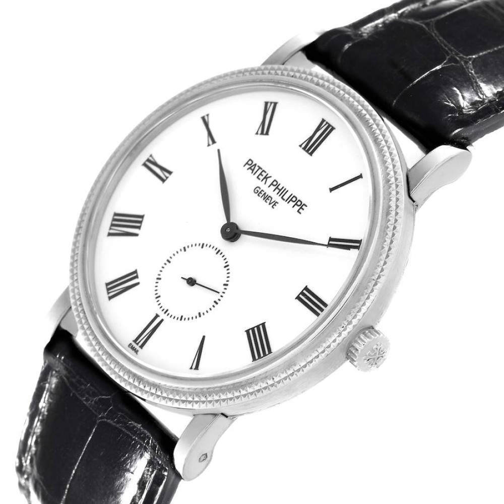 Patek Philippe Calatrava White Gold White Roman Dial Mens Watch 5116 Patek Philippe Calatrava White Gold White Roman Dial Mens Watch 5116