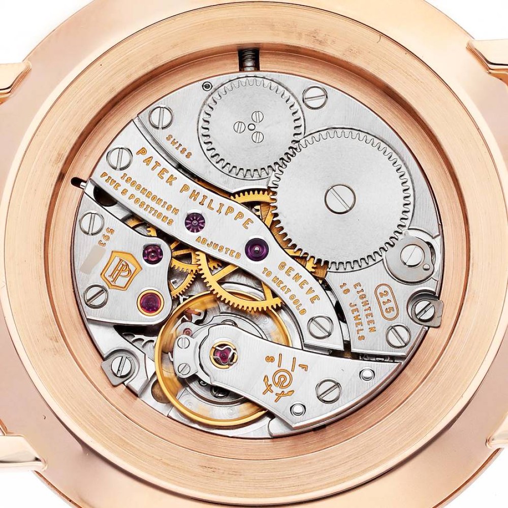 Patek Philippe Calatrava Rose Gold Black Leather Strap Mens Watch 5119 Patek Philippe Calatrava Rose Gold Black Leather Strap Mens Watch 5119