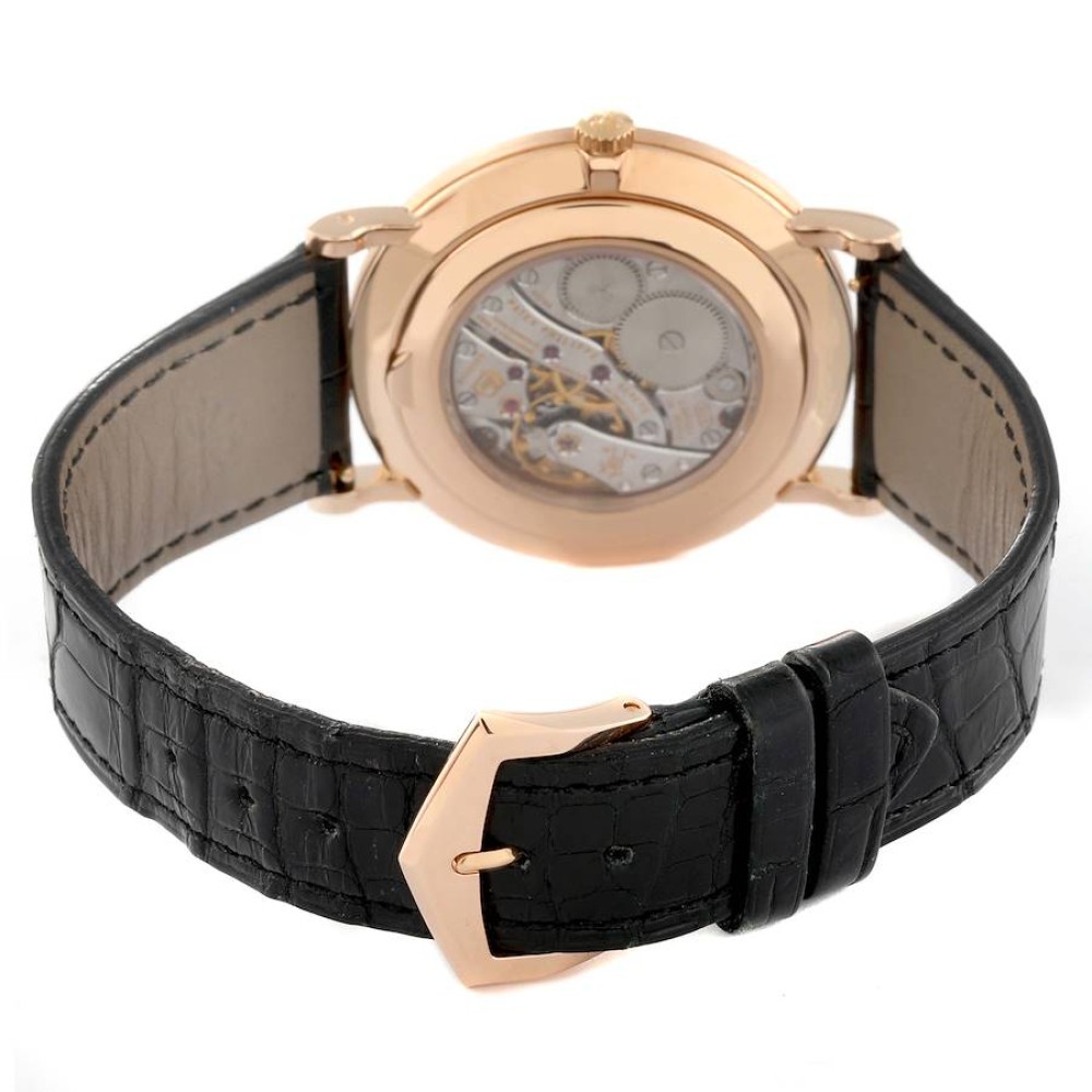 Patek Philippe Calatrava Rose Gold Black Leather Strap Mens Watch 5119 Patek Philippe Calatrava Rose Gold Black Leather Strap Mens Watch 5119