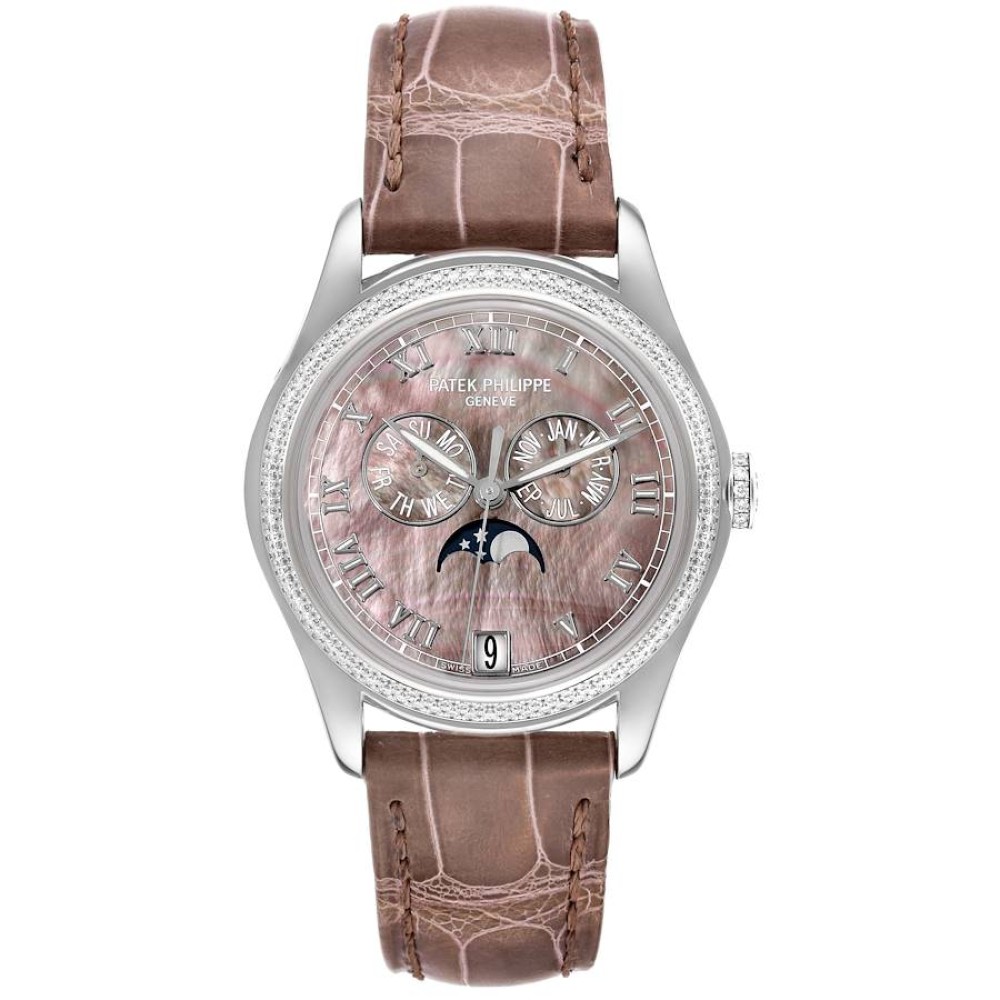 Patek Philippe Annual Calendar White Gold Mother of Pearl Diamond Mens Watch 4936 Box Papers Patek Philippe Annual Calendar White Gold Mother of Pearl Diamond Mens Watch 4936 Box Papers