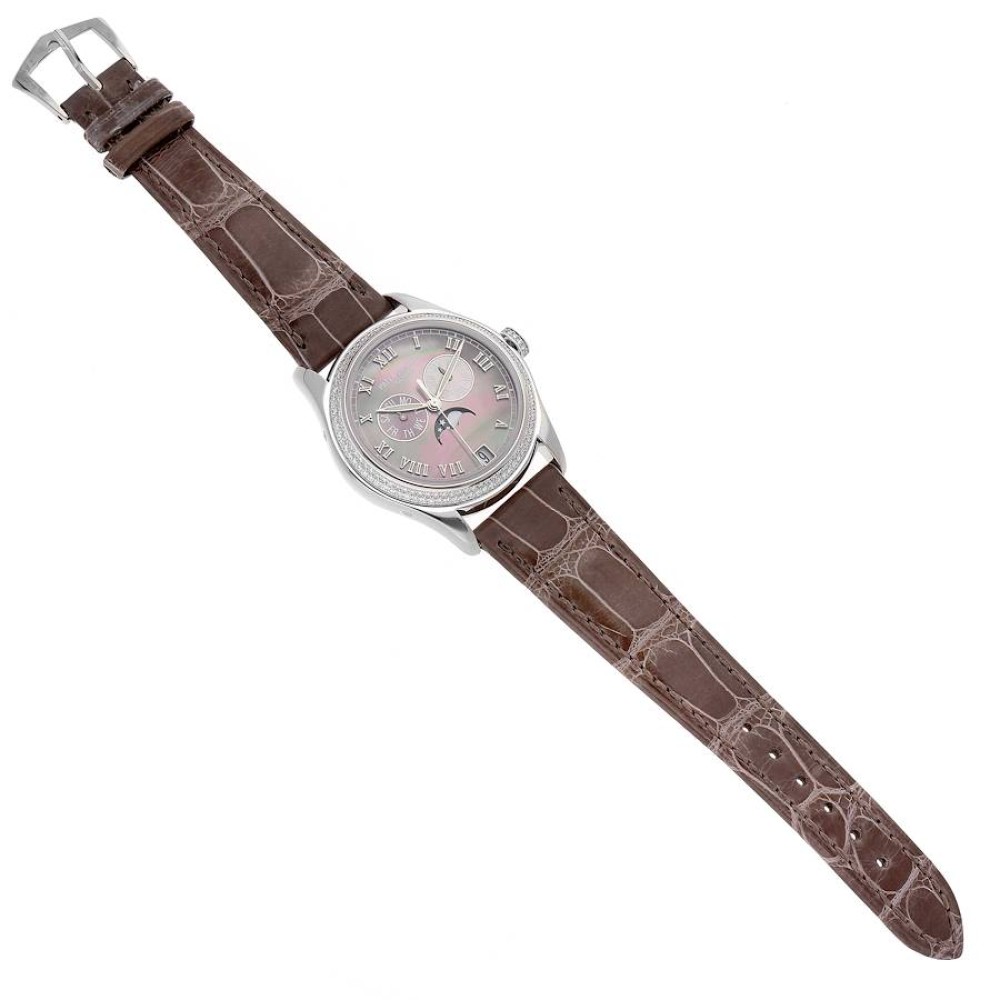 Patek Philippe Annual Calendar White Gold Mother of Pearl Diamond Mens Watch 4936 Box Papers Patek Philippe Annual Calendar White Gold Mother of Pearl Diamond Mens Watch 4936 Box Papers