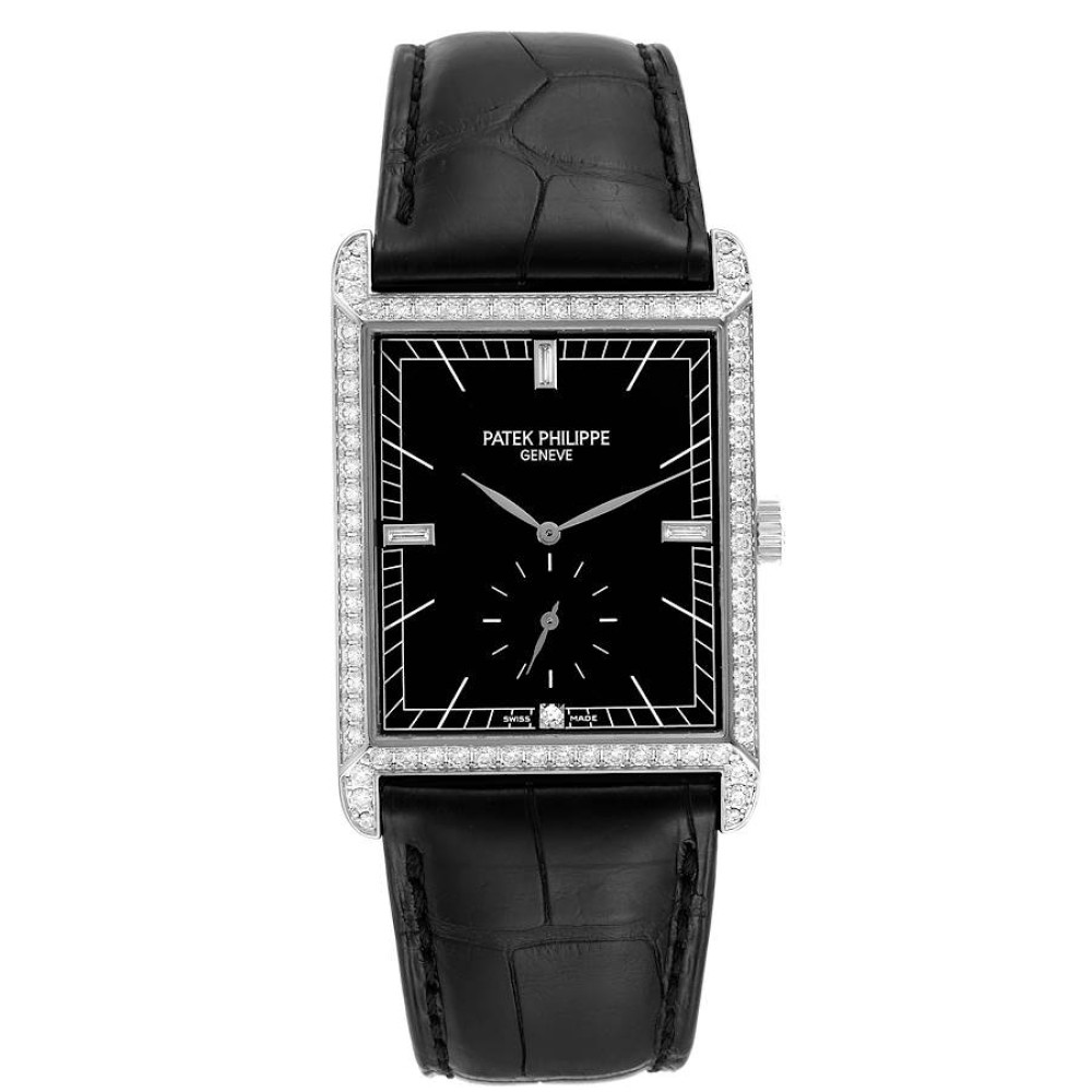 Patek Philippe Gondolo White Gold Black Dial Diamond Mens Watch 5112 Patek Philippe Gondolo White Gold Black Dial Diamond Mens Watch 5112