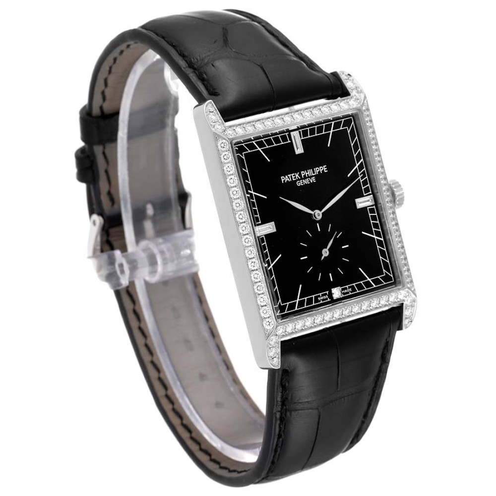 Patek Philippe Gondolo White Gold Black Dial Diamond Mens Watch 5112 Patek Philippe Gondolo White Gold Black Dial Diamond Mens Watch 5112
