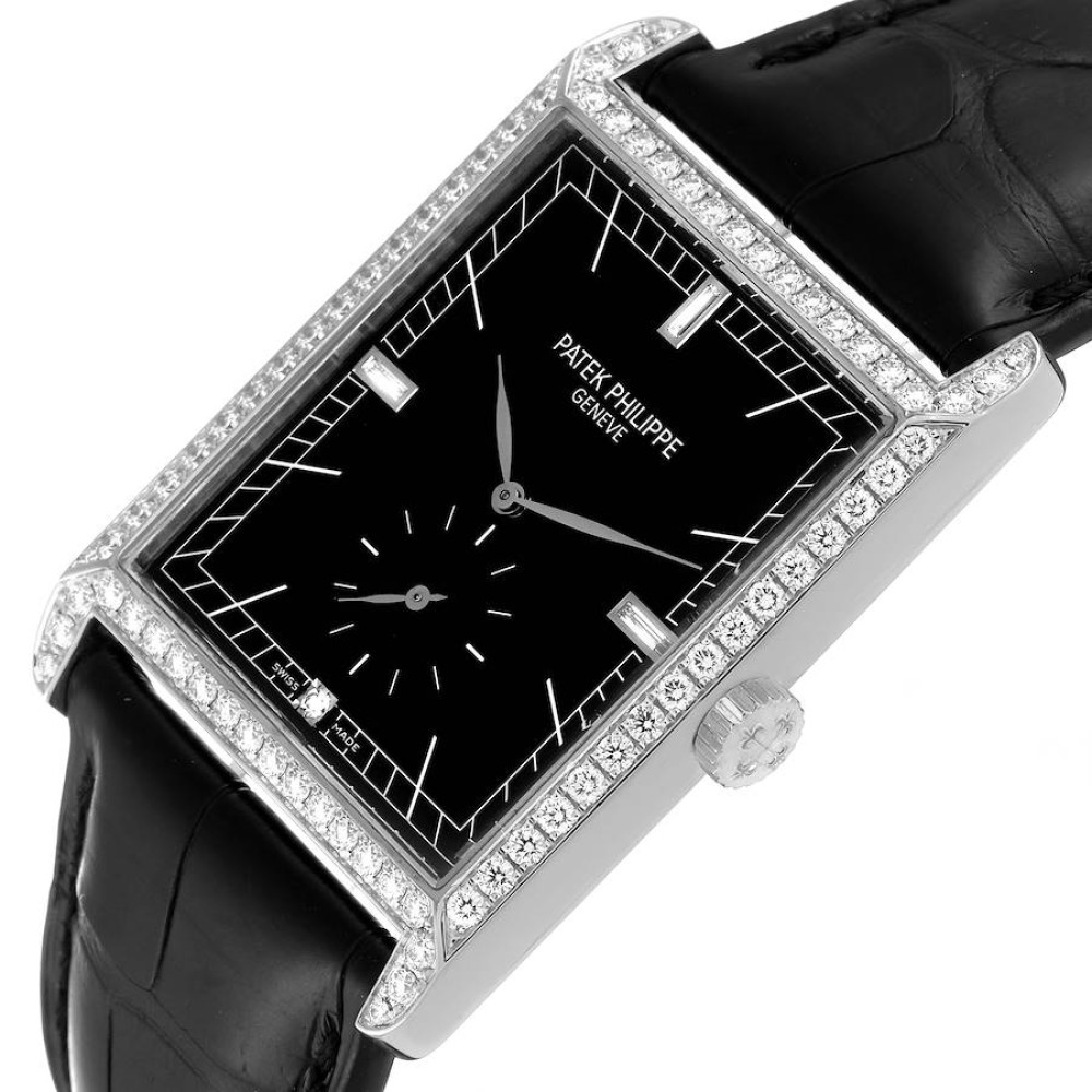 Patek Philippe Gondolo White Gold Black Dial Diamond Mens Watch 5112 Patek Philippe Gondolo White Gold Black Dial Diamond Mens Watch 5112