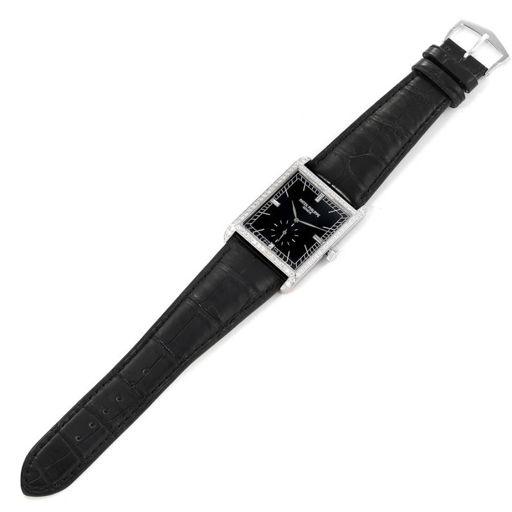 Patek Philippe Gondolo White Gold Black Dial Diamond Mens Watch 5112 Patek Philippe Gondolo White Gold Black Dial Diamond Mens Watch 5112