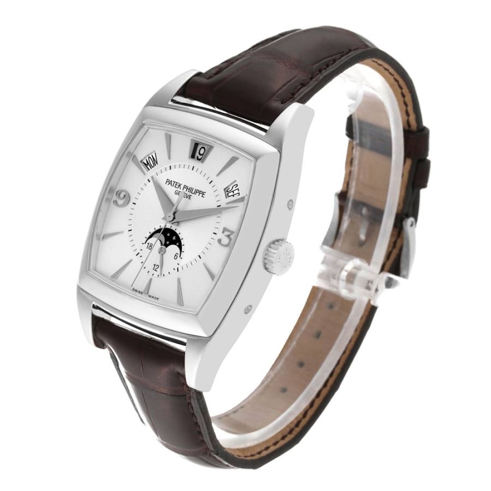Patek Philippe Gondolo Annual Calendar Moonphase White Gold Mens Watch 5135 Patek Philippe Gondolo Annual Calendar Moonphase White Gold Mens Watch 5135