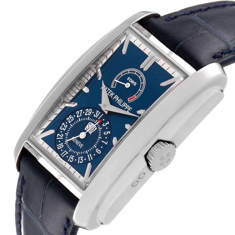Patek Philippe Gondolo Day Date White Gold Blue Dial Mens Watch 5200 5200G Patek Philippe Gondolo Day Date White Gold Blue Dial Mens Watch 5200 5200G