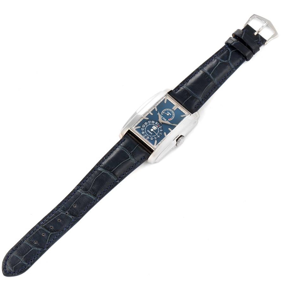 Patek Philippe Gondolo Day Date White Gold Blue Dial Mens Watch 5200 5200G Patek Philippe Gondolo Day Date White Gold Blue Dial Mens Watch 5200 5200G