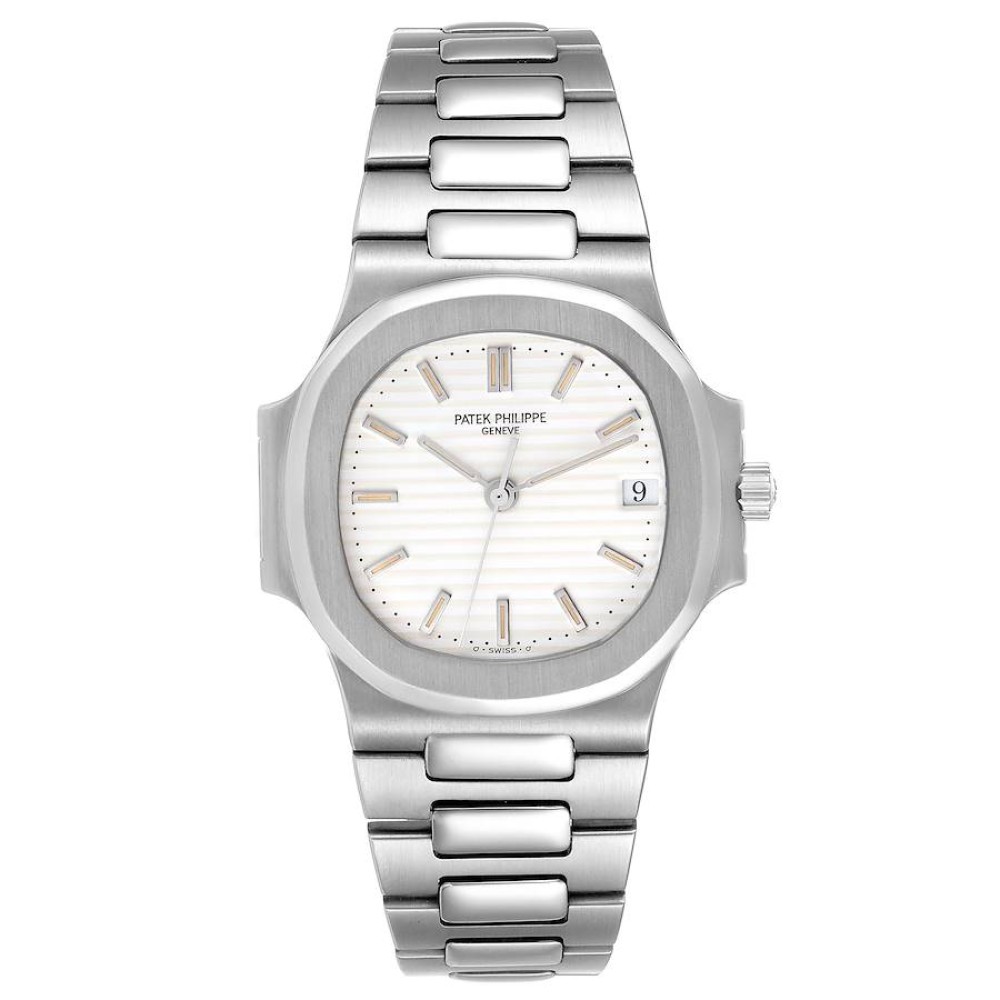 Patek Philippe Nautilus White Dial Automatic Steel Mens Watch 3800 Patek Philippe Nautilus White Dial Automatic Steel Mens Watch 3800