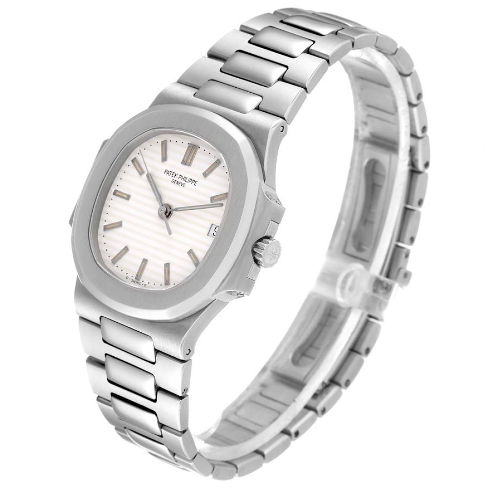 Patek Philippe Nautilus White Dial Automatic Steel Mens Watch 3800 Patek Philippe Nautilus White Dial Automatic Steel Mens Watch 3800
