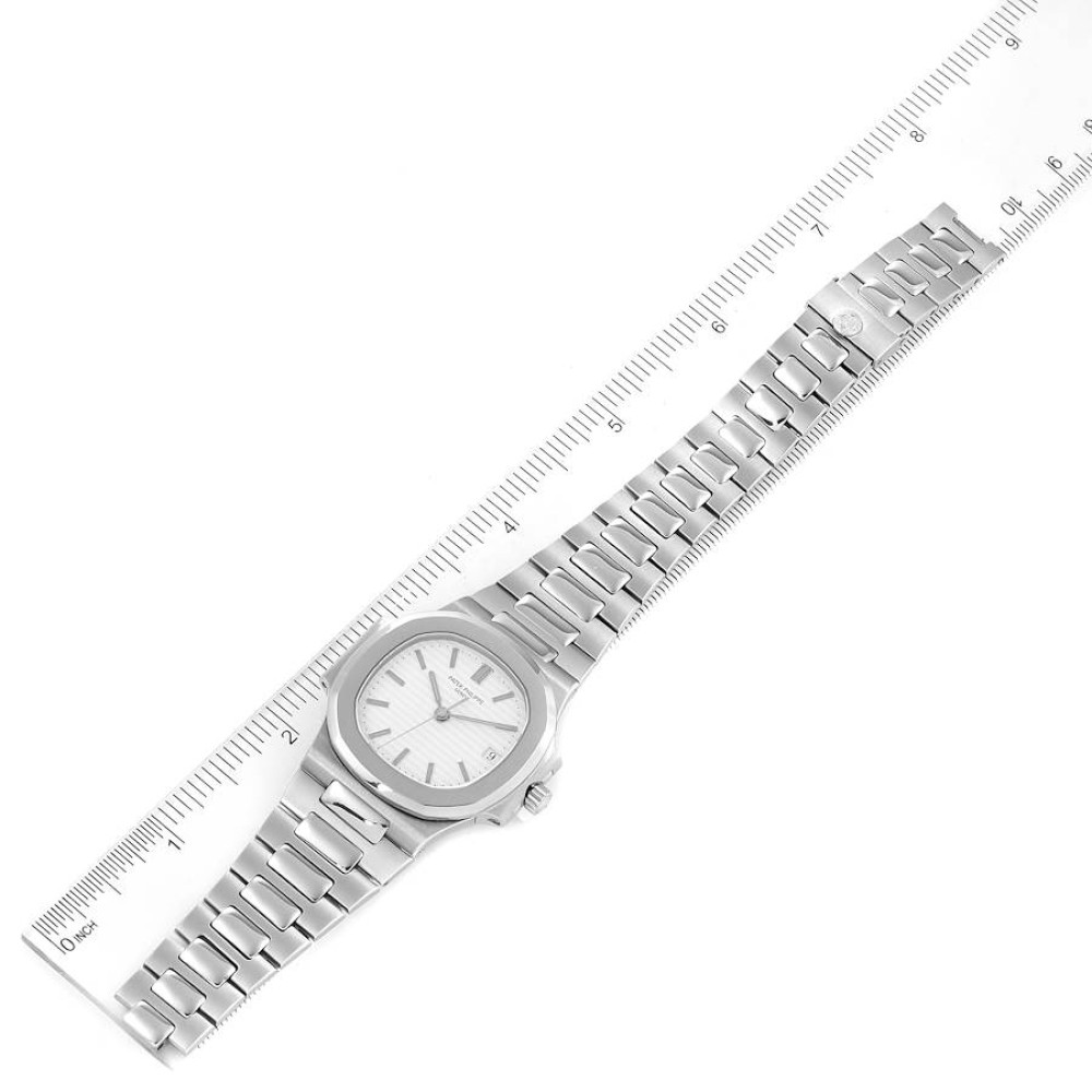 Patek Philippe Nautilus White Dial Automatic Steel Mens Watch 3800 Patek Philippe Nautilus White Dial Automatic Steel Mens Watch 3800
