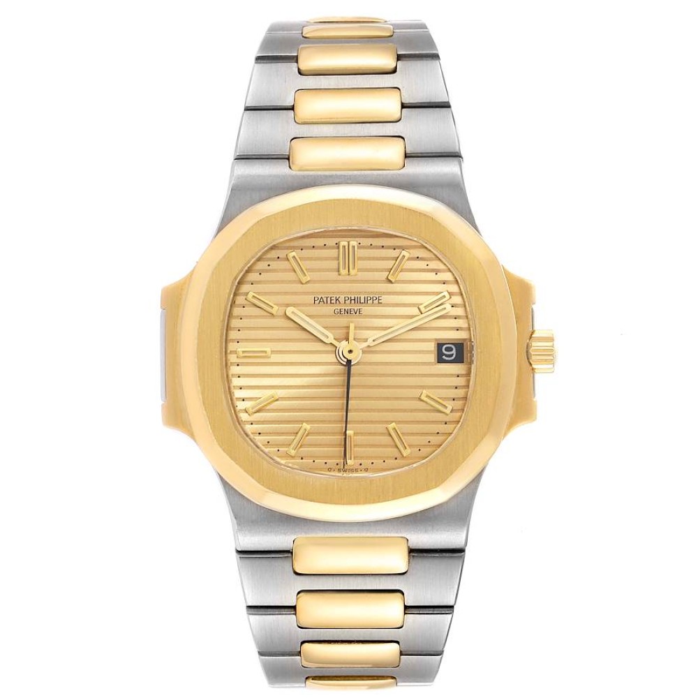 Patek Philippe Nautilus Steel Yellow Gold Champagne Dial Mens Watch 3800 Patek Philippe Nautilus Steel Yellow Gold Champagne Dial Mens Watch 3800