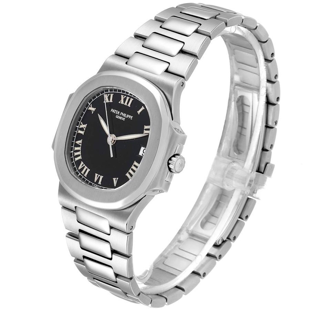 Patek Philippe Nautilus Black Dial Automatic Steel Mens Watch 3800 Patek Philippe Nautilus Black Dial Automatic Steel Mens Watch 3800