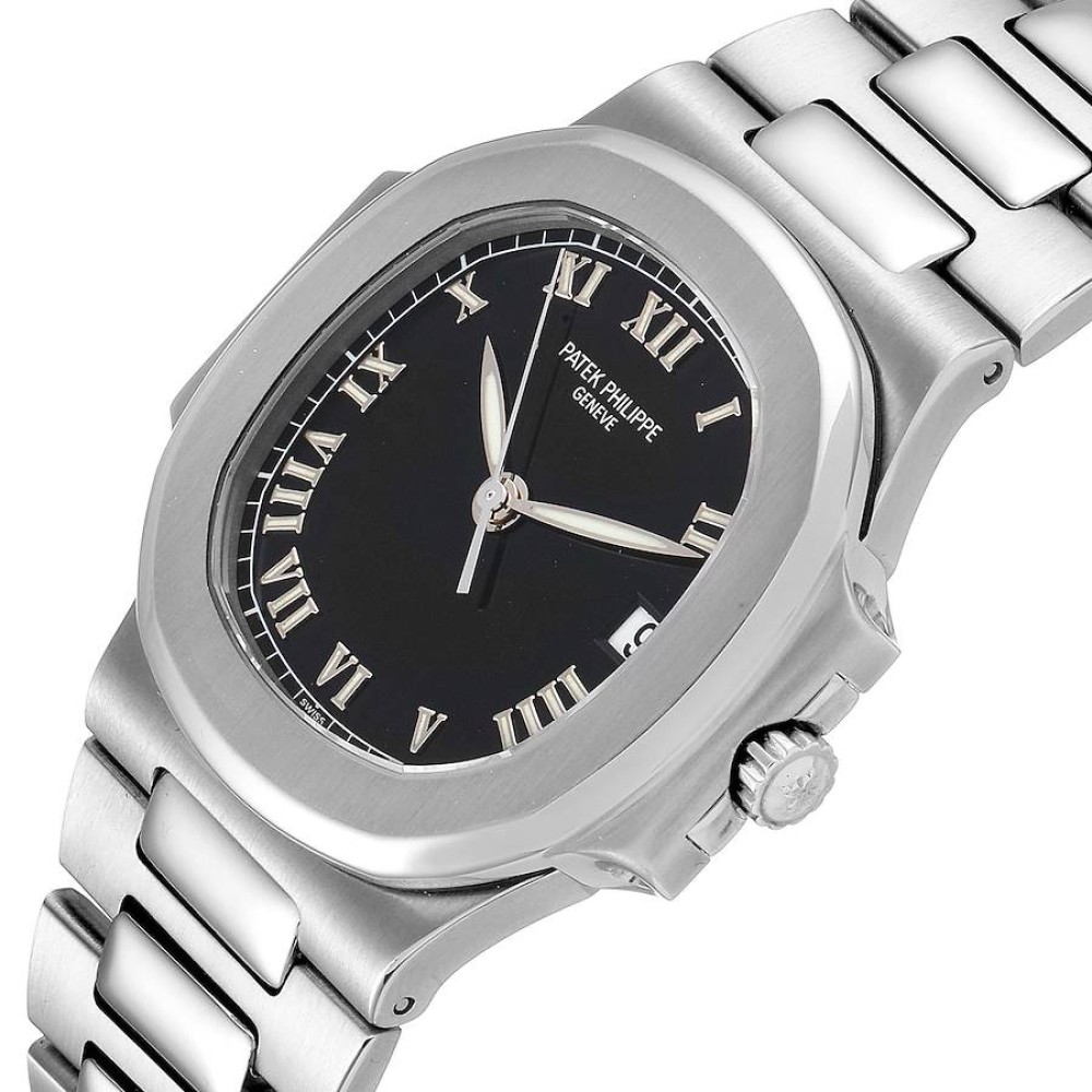 Patek Philippe Nautilus Black Dial Automatic Steel Mens Watch 3800 Patek Philippe Nautilus Black Dial Automatic Steel Mens Watch 3800