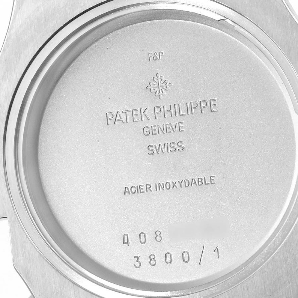 Patek Philippe Nautilus Black Dial Automatic Steel Mens Watch 3800 Patek Philippe Nautilus Black Dial Automatic Steel Mens Watch 3800