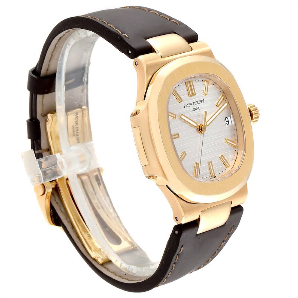 Patek Philippe Nautilus 18K Yellow Gold Brown Strap Mens Watch 5711 Patek Philippe Nautilus 18K Yellow Gold Brown Strap Mens Watch 5711