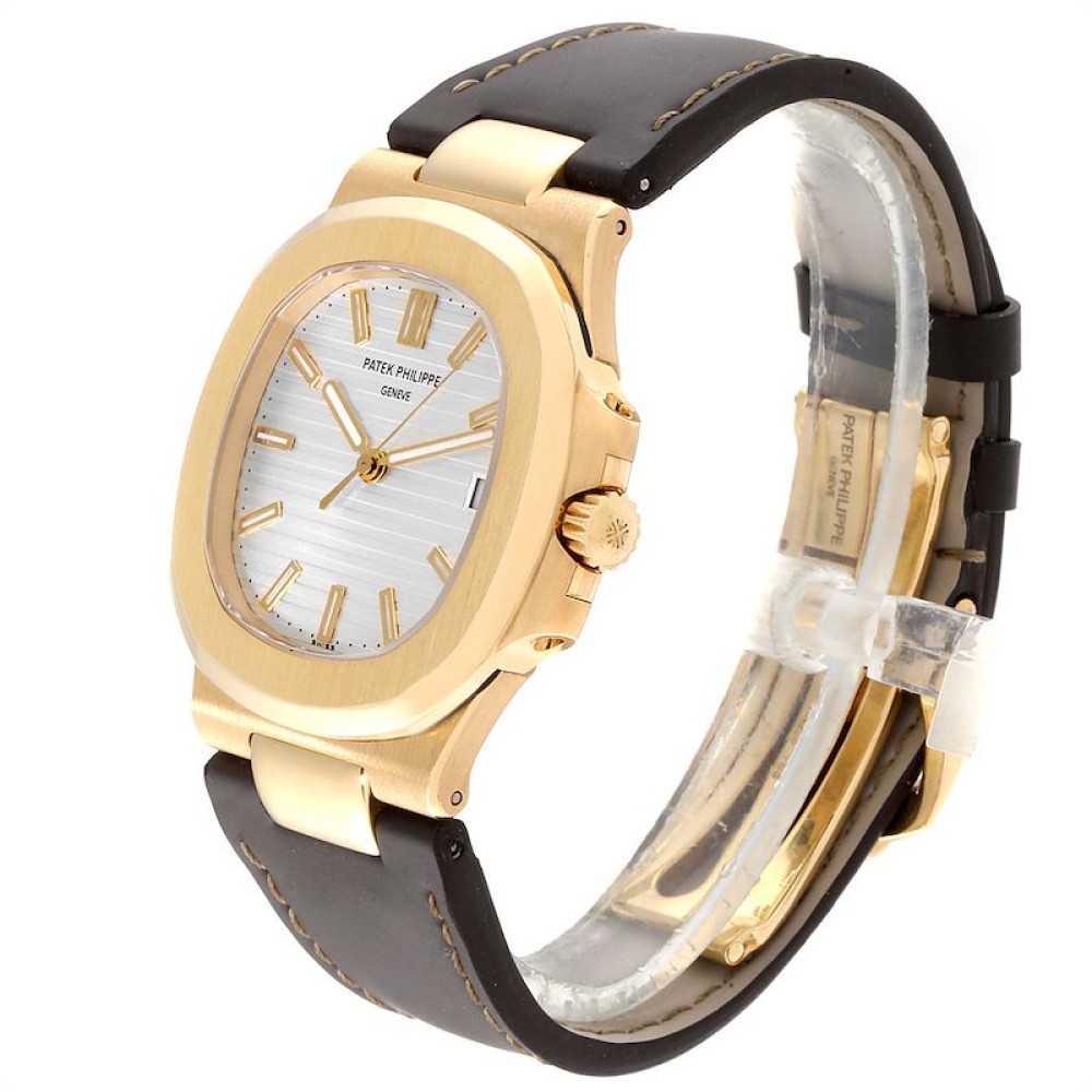 Patek Philippe Nautilus 18K Yellow Gold Brown Strap Mens Watch 5711 Patek Philippe Nautilus 18K Yellow Gold Brown Strap Mens Watch 5711