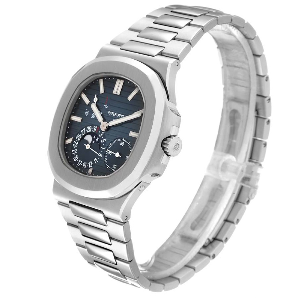 Patek Philippe Nautilus Blue Dial Moonphase Steel Mens Watch 5712 Patek Philippe Nautilus Blue Dial Moonphase Steel Mens Watch 5712