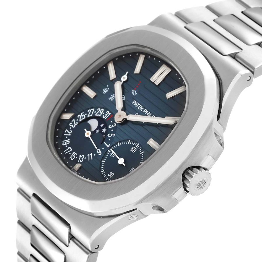 Patek Philippe Nautilus Blue Dial Moonphase Steel Mens Watch 5712 Patek Philippe Nautilus Blue Dial Moonphase Steel Mens Watch 5712