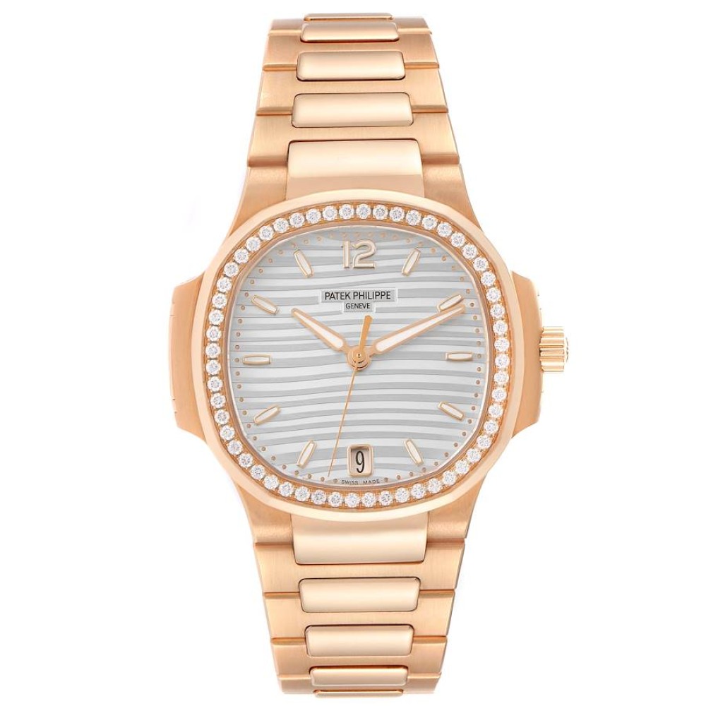 Patek Philippe Nautilus Midsize Rose Gold Diamond Mens Watch 7118 Patek Philippe Nautilus Midsize Rose Gold Diamond Mens Watch 7118
