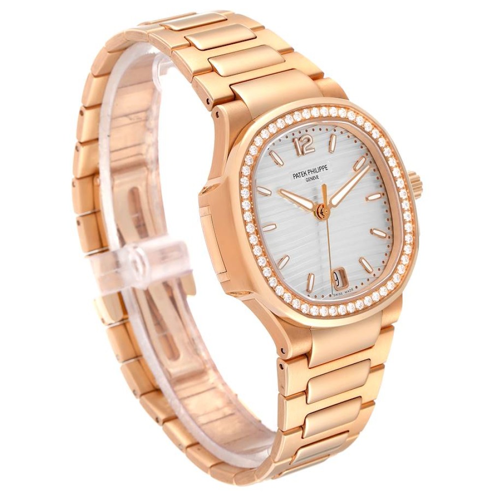 Patek Philippe Nautilus Midsize Rose Gold Diamond Mens Watch 7118 Patek Philippe Nautilus Midsize Rose Gold Diamond Mens Watch 7118