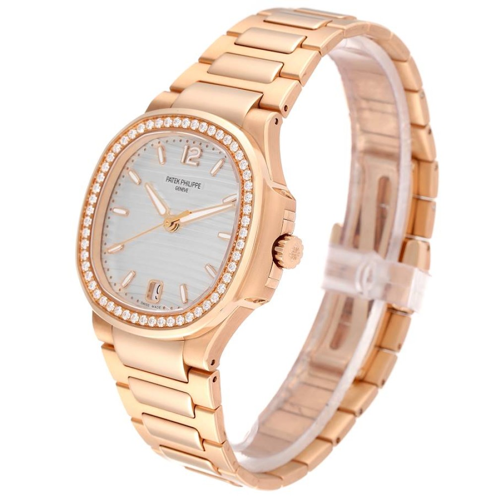 Patek Philippe Nautilus Midsize Rose Gold Diamond Mens Watch 7118 Patek Philippe Nautilus Midsize Rose Gold Diamond Mens Watch 7118