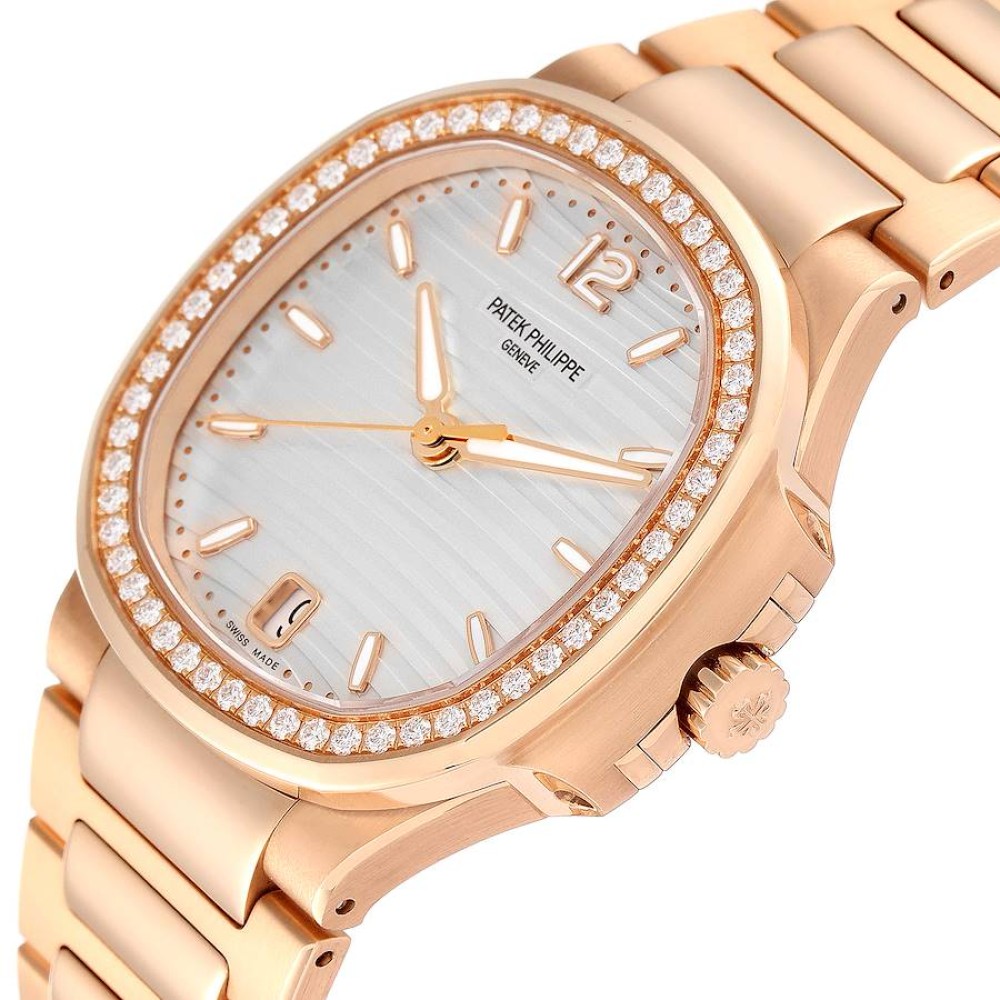 Patek Philippe Nautilus Midsize Rose Gold Diamond Mens Watch 7118 Patek Philippe Nautilus Midsize Rose Gold Diamond Mens Watch 7118