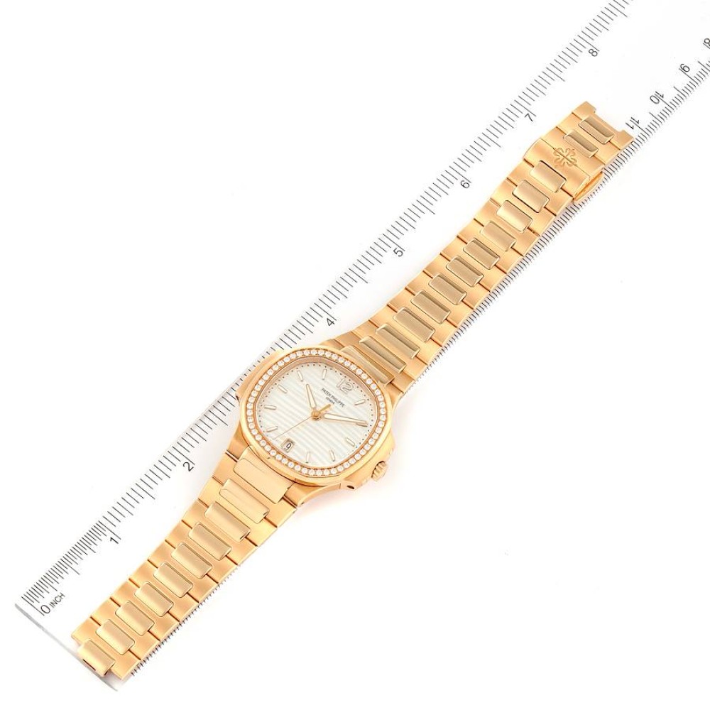 Patek Philippe Nautilus Midsize Rose Gold Diamond Mens Watch 7118 Patek Philippe Nautilus Midsize Rose Gold Diamond Mens Watch 7118