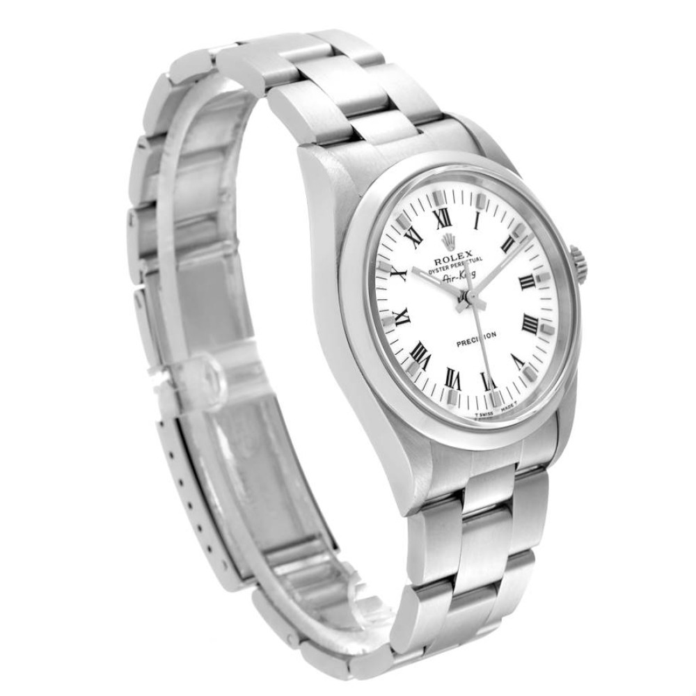 Rolex Air King White Dial Smooth Bezel Steel Mens Watch 14000 Rolex Air King White Dial Smooth Bezel Steel Mens Watch 14000