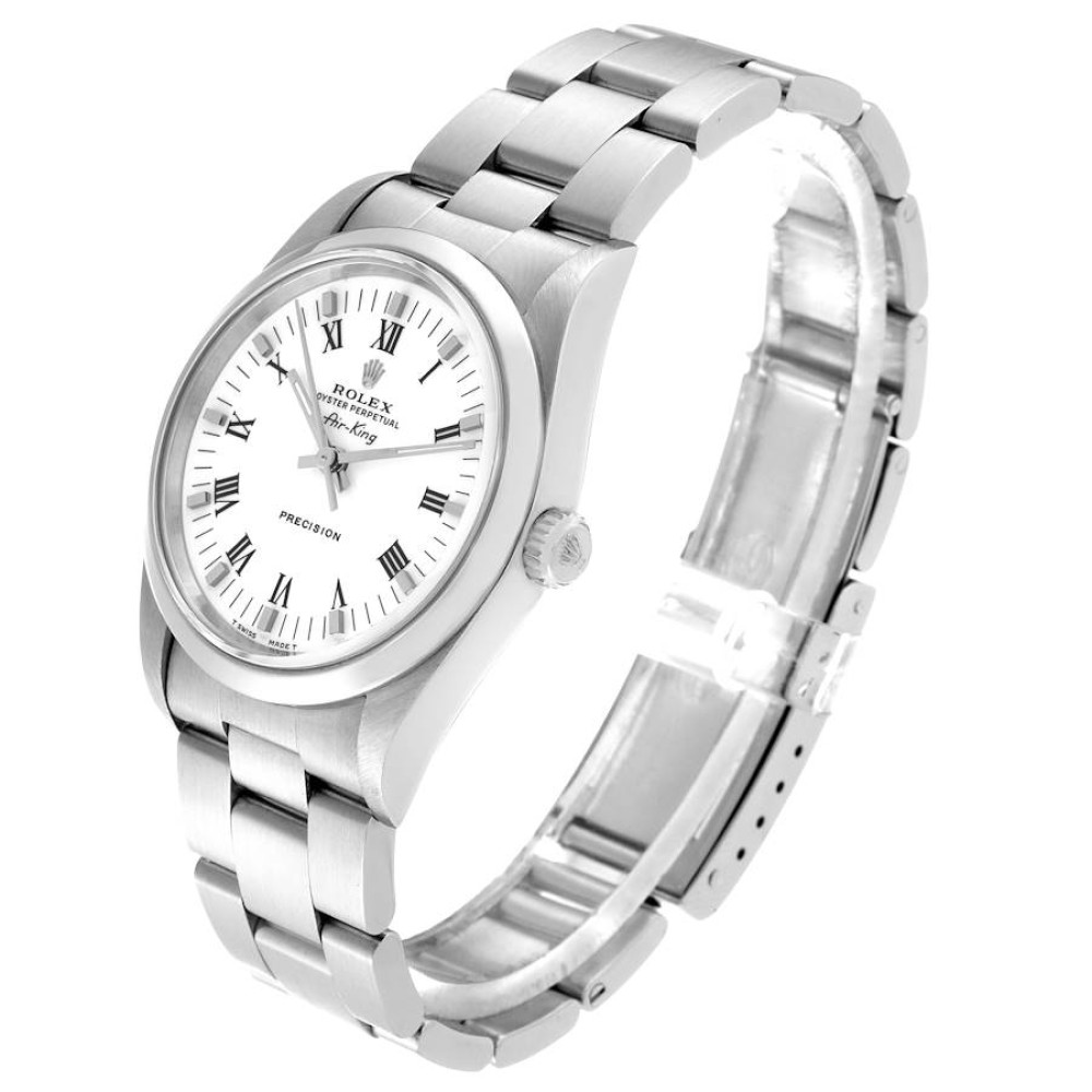Rolex Air King White Dial Smooth Bezel Steel Mens Watch 14000 Rolex Air King White Dial Smooth Bezel Steel Mens Watch 14000