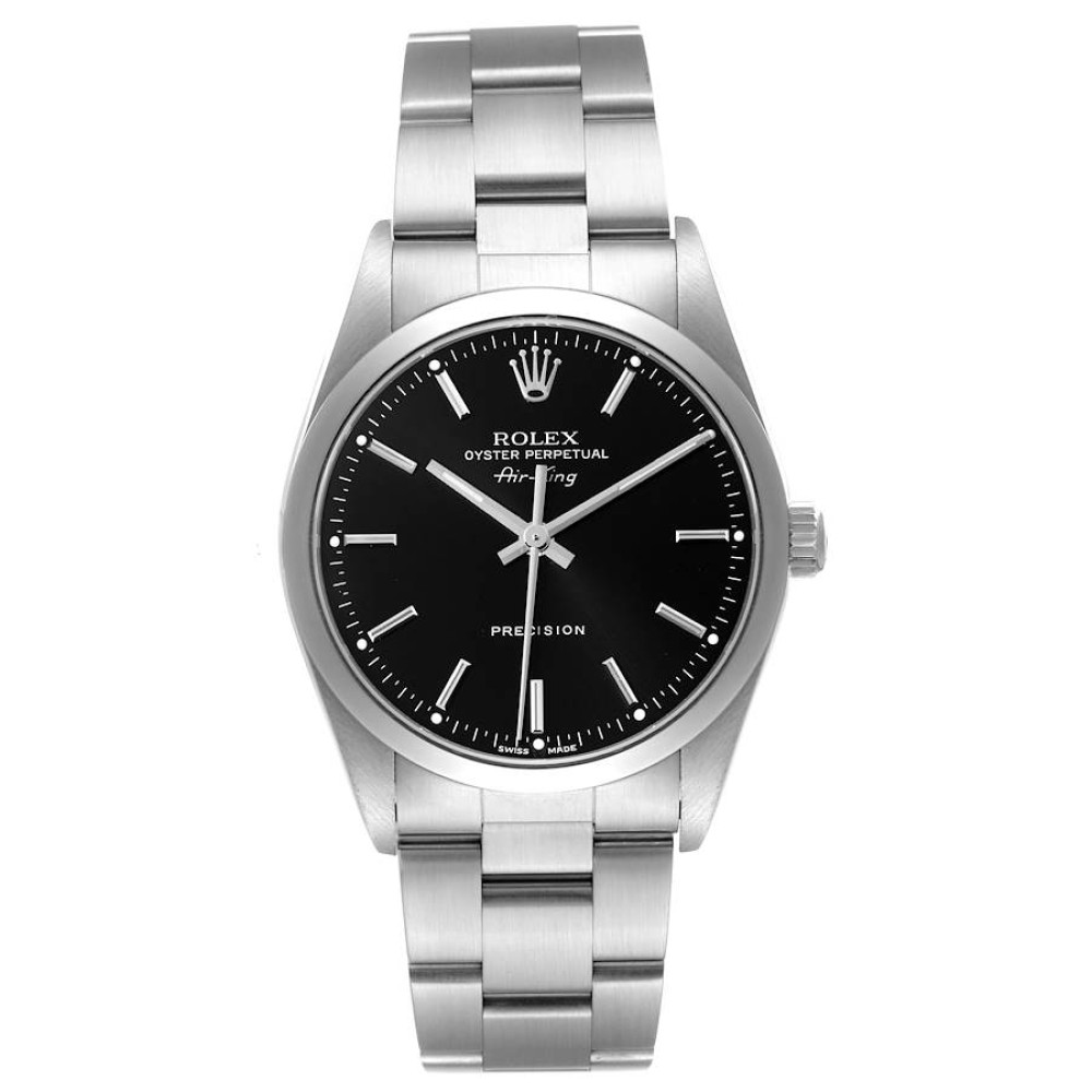 Rolex Air King Black Dial Smooth Bezel Steel Mens Watch 14000 Rolex Air King Black Dial Smooth Bezel Steel Mens Watch 14000